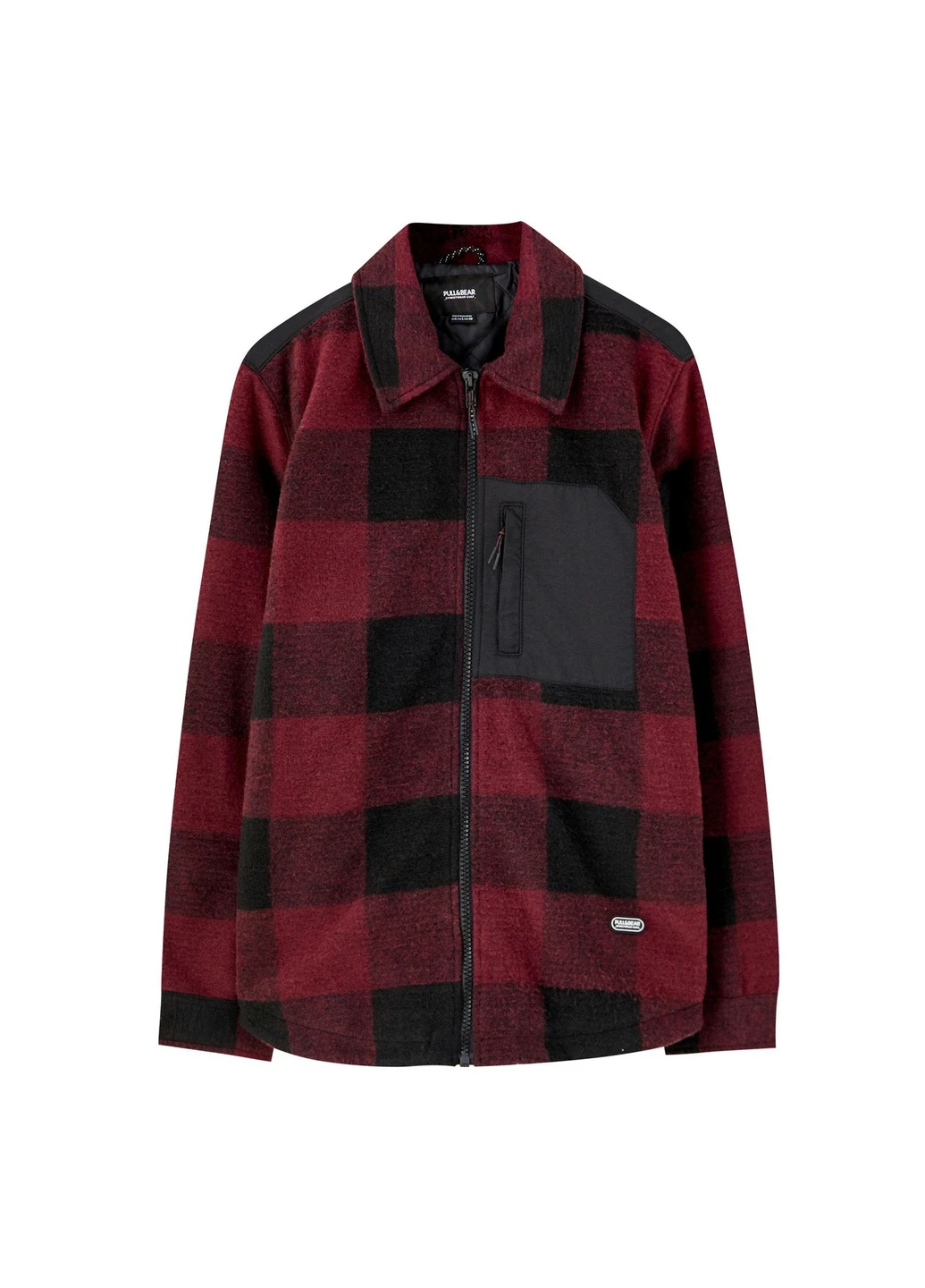 Бордова куртка легка,бордовий в клітку, Pull & Bear