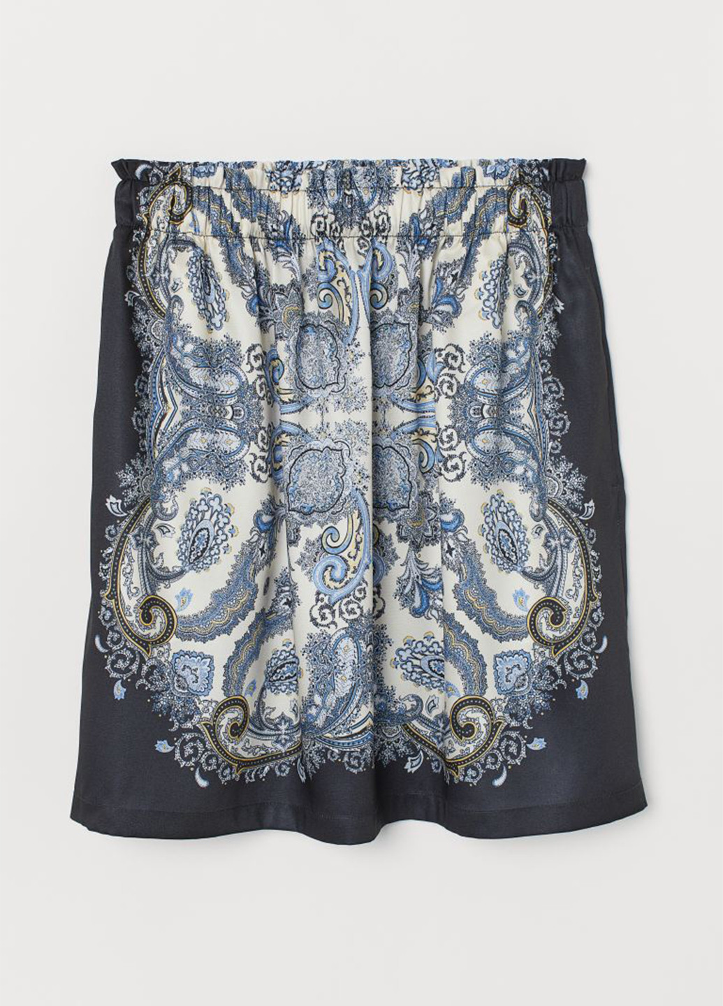 Темно-синяя кэжуал с рисунком юбка H&M а-силуэта (трапеция)