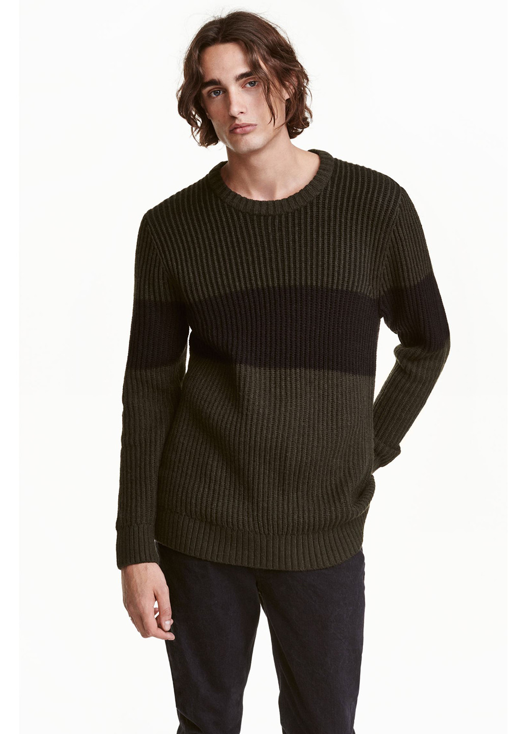 Оливковий (хакі) зимовий светр H&M