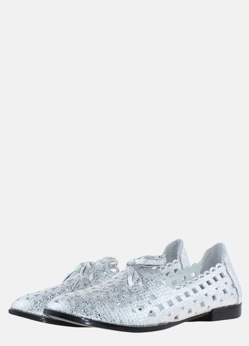 Женские балетки rv185 серебро Violetti | серебряные однотонные натуральная кожа (317432401)