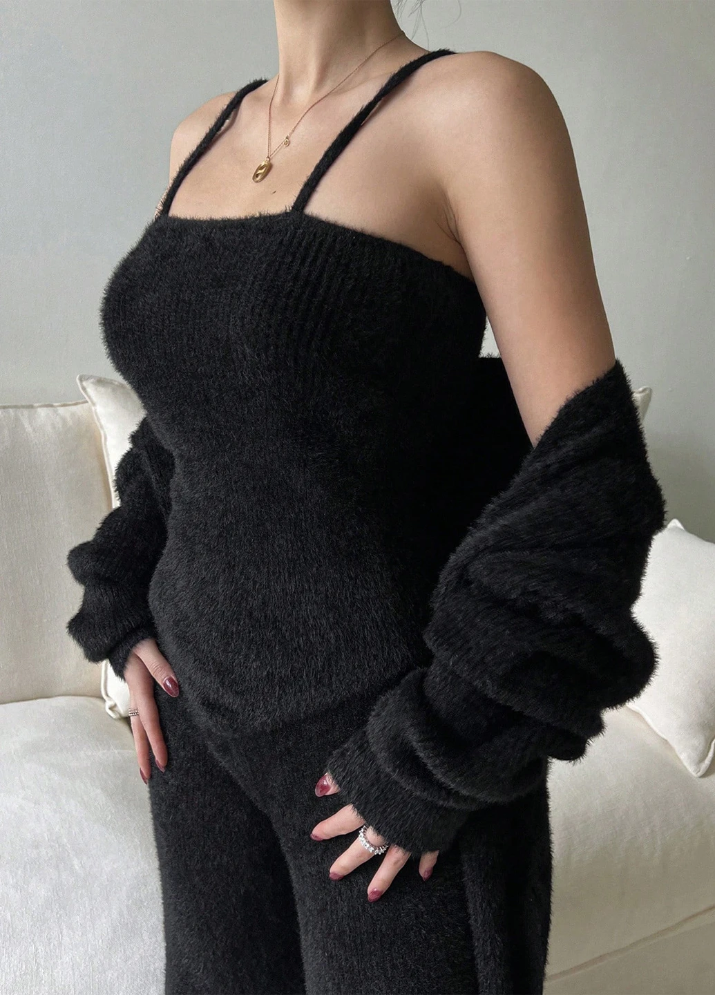 Костюм (кардиган, топ, брюки) SHEIN (338797619)