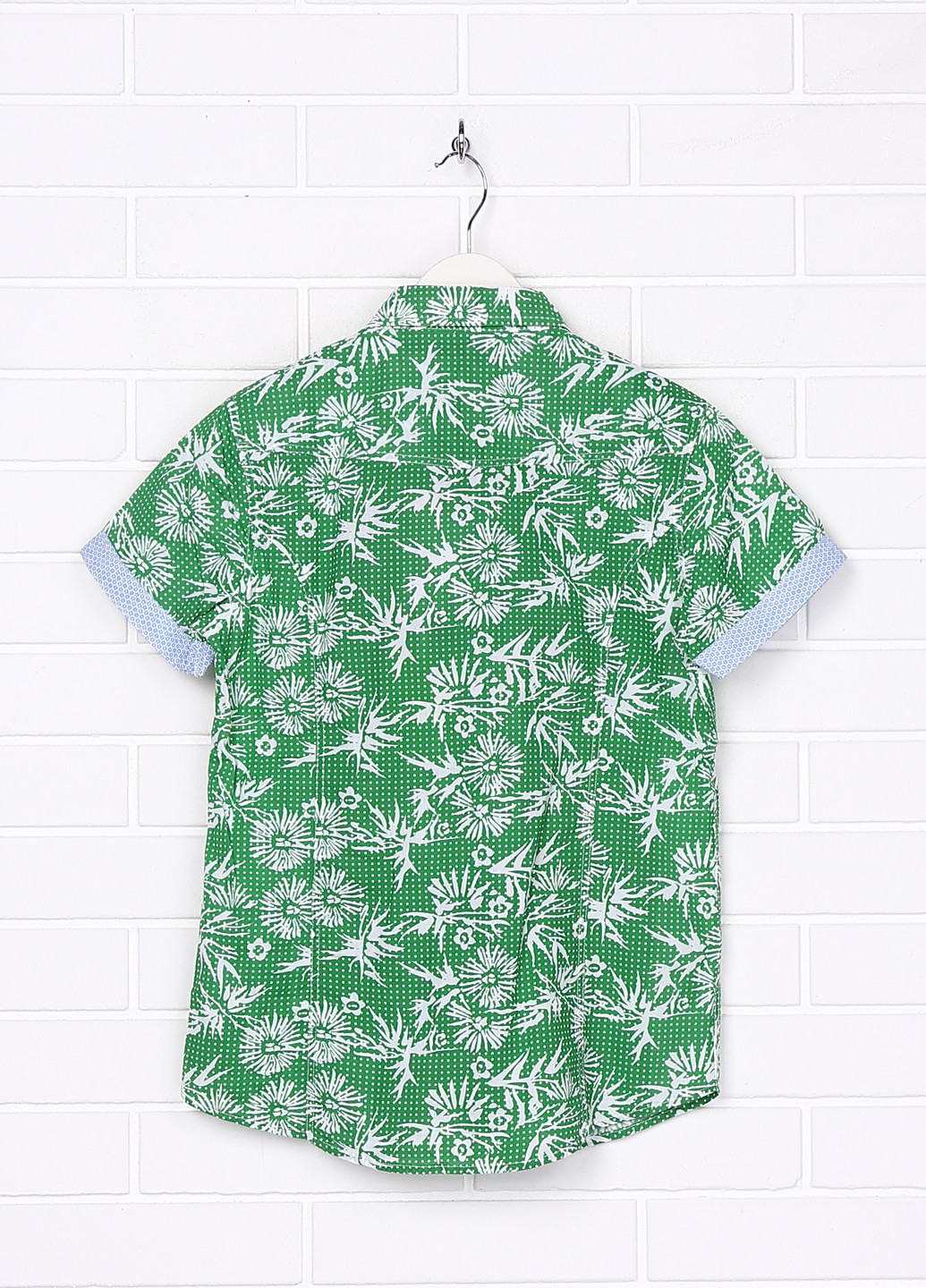 Зеленая кэжуал рубашка с цветами Street Gang с коротким рукавом