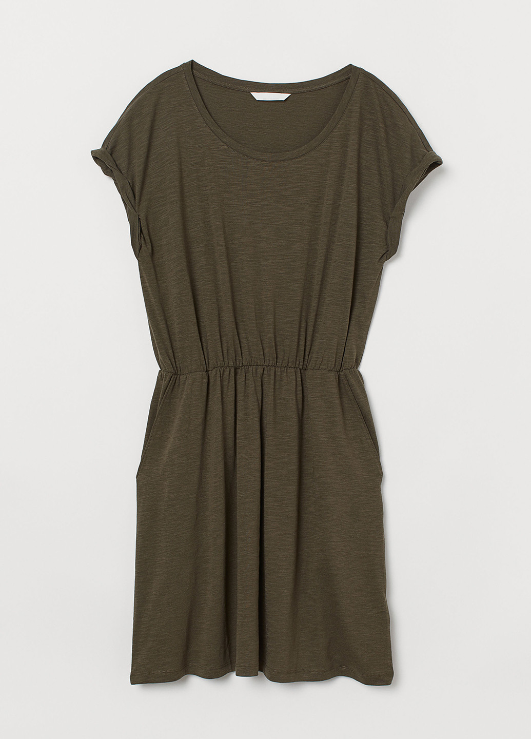 Темно-зеленое кэжуал платье платье-футболка H&M однотонное