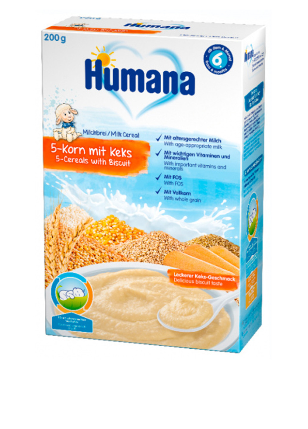 Каша молочная 5 злаков с печеньем Humana (213369612)