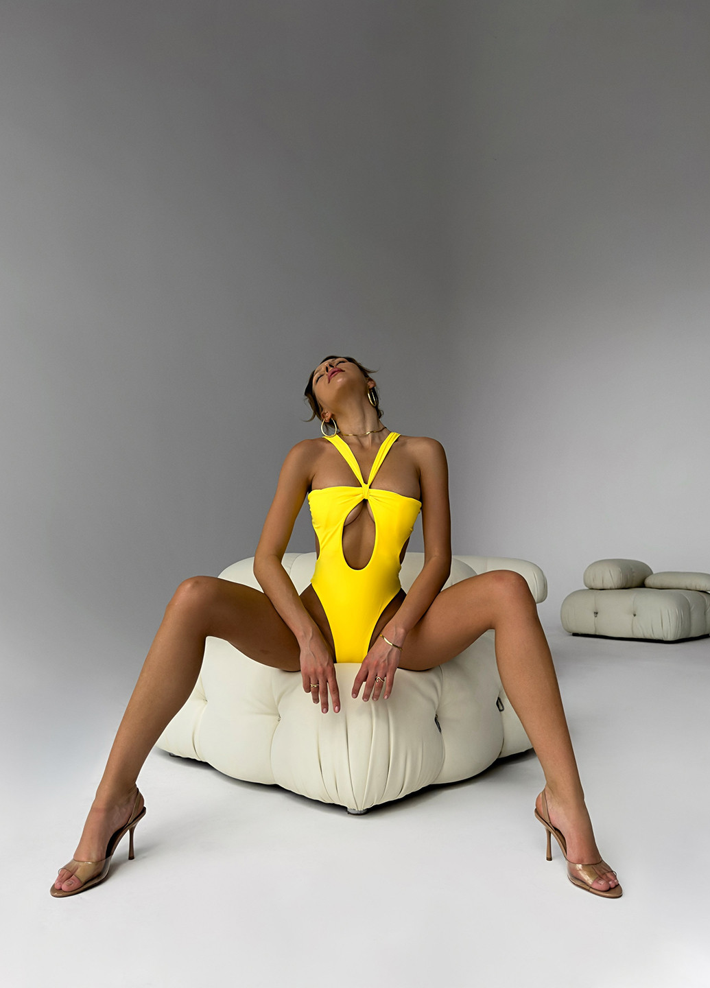 Жовтий літній купальник монокіні, суцільний NOVA VEGA