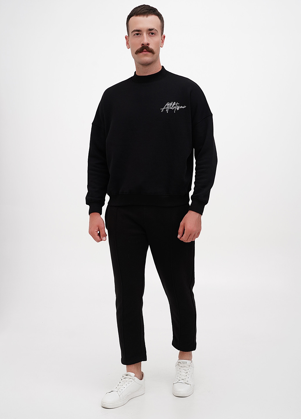 Черные спортивные демисезонные укороченные, зауженные брюки Boohoo