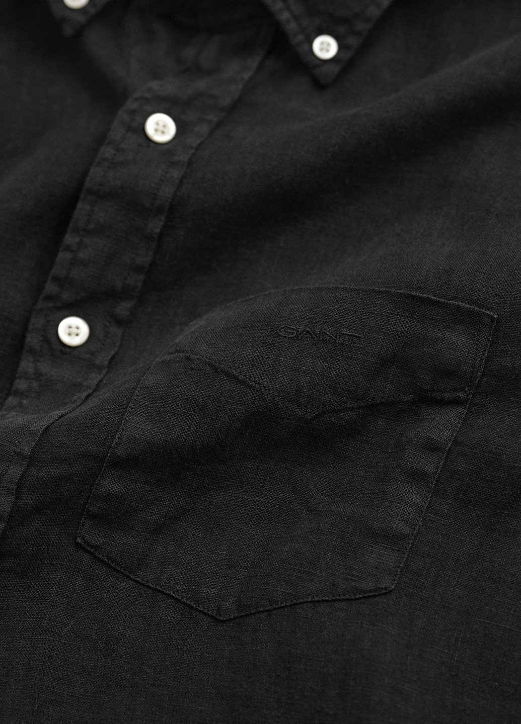 Черная классическая, кэжуал рубашка однотонная Gant
