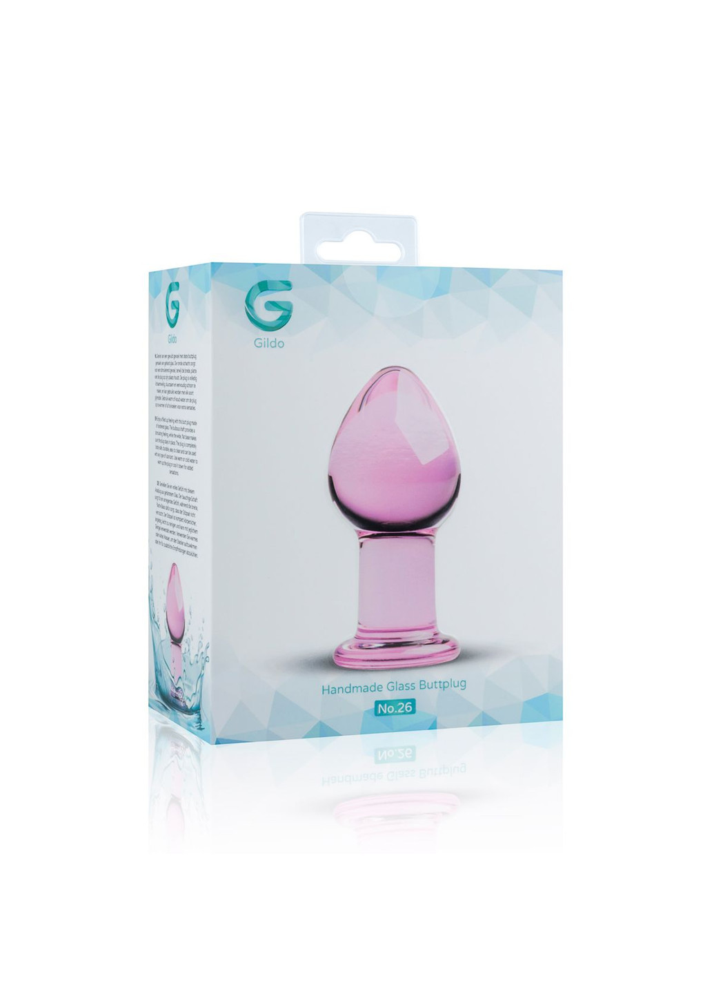 Рожева анальна пробка зі скла Pink Glass Buttplug No. 27 Gildo (252297584)