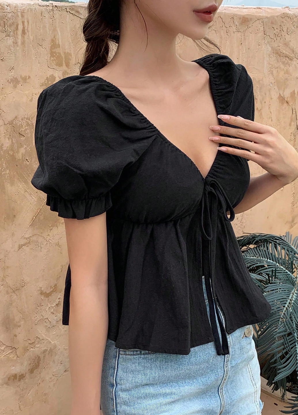 Чорна блуза SHEIN