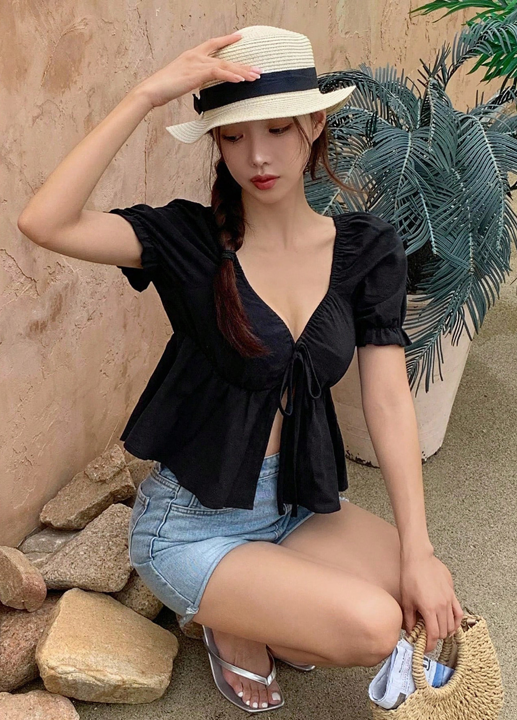 Чорна блуза SHEIN