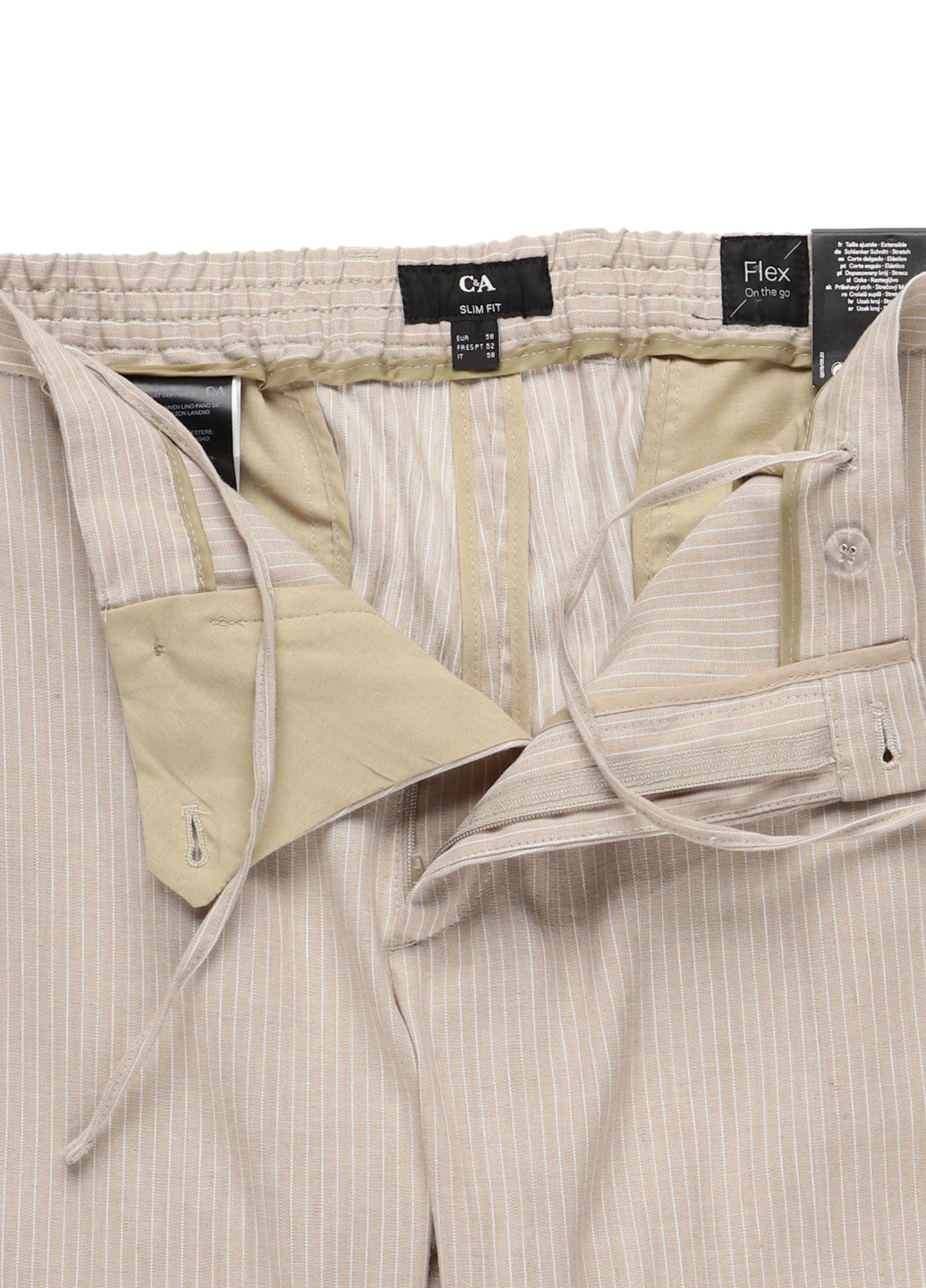 Бежевые кэжуал, классические летние зауженные брюки C&A