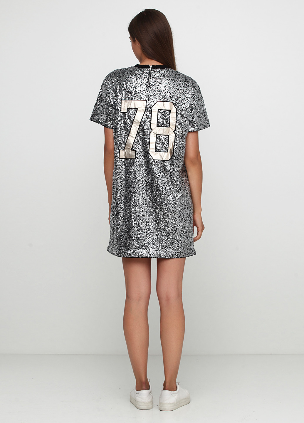 Серебристое коктейльное платье платье-футболка H&M