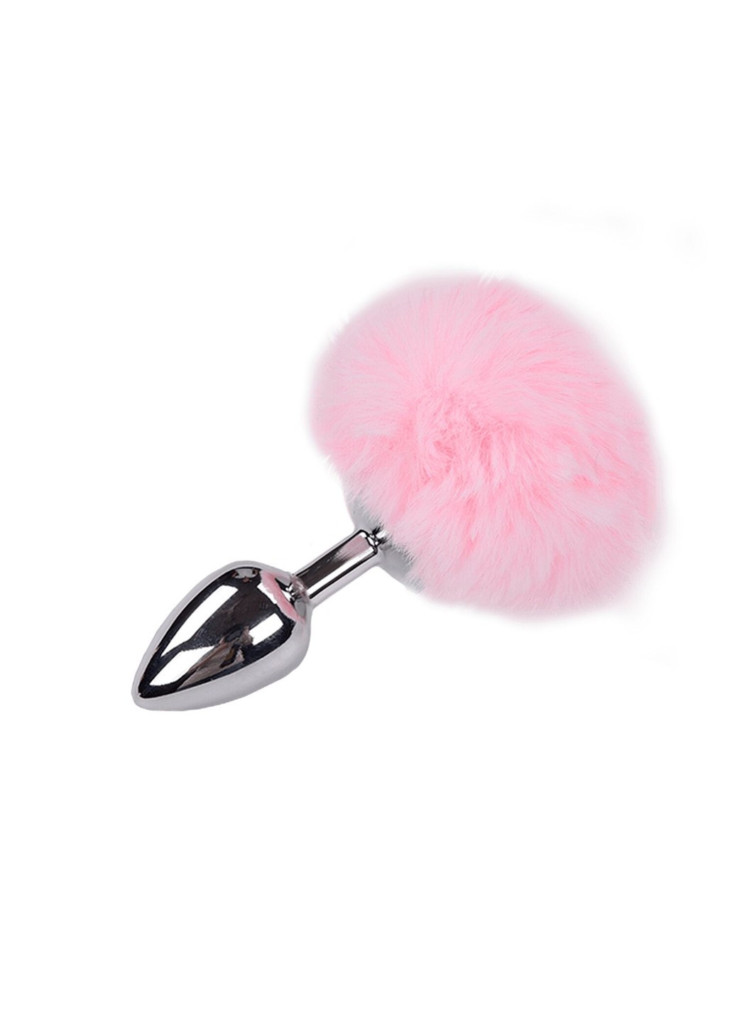 Металева анальна пробка Кролячий хвостик Fluffly Plug M Pink Alive (254785308)