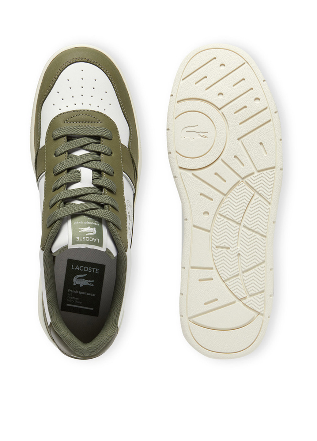 Оливковые (хаки) демисезонные кроссовки Lacoste Aceclip Premium