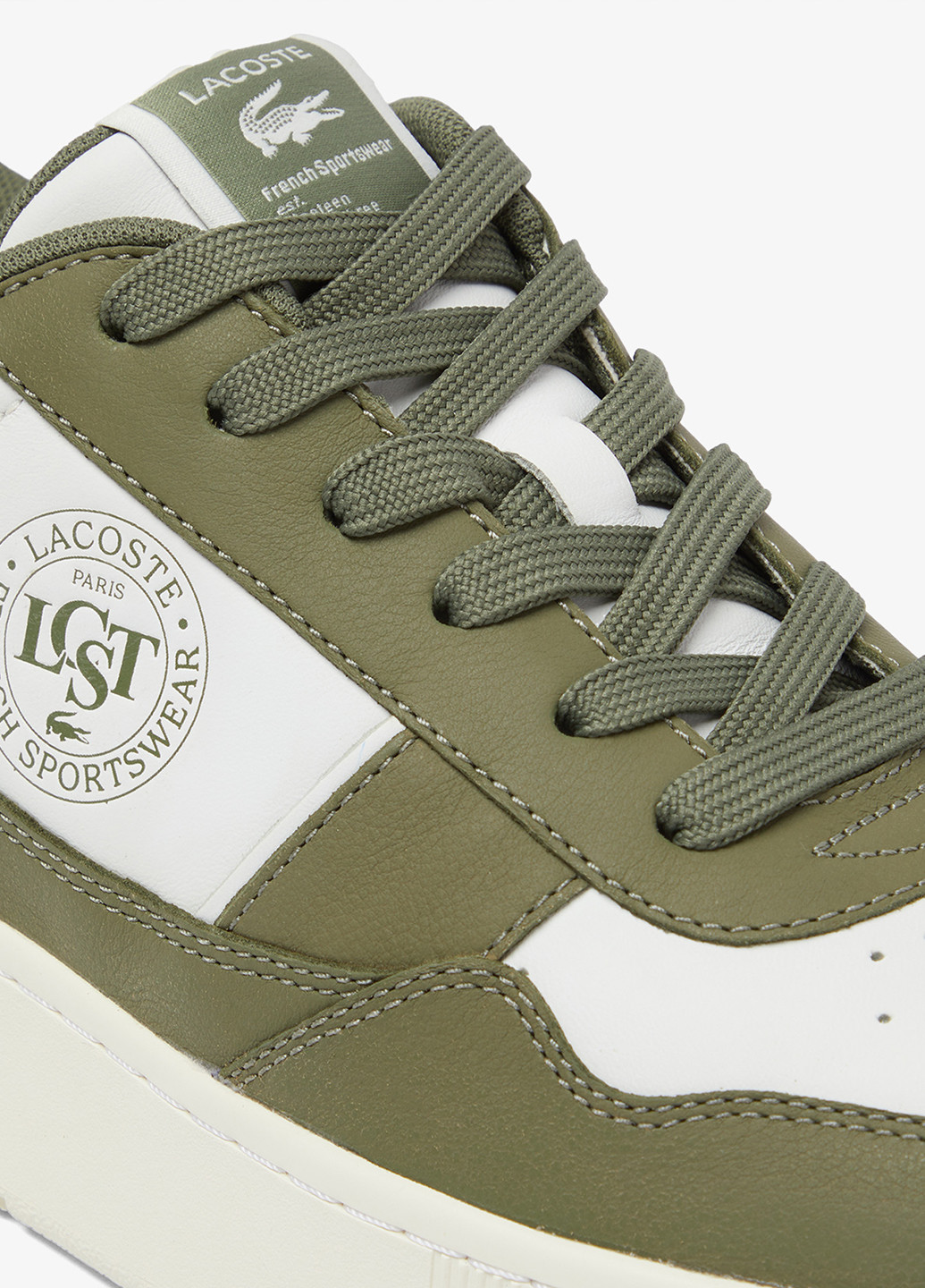 Оливковые (хаки) демисезонные кроссовки Lacoste Aceclip Premium