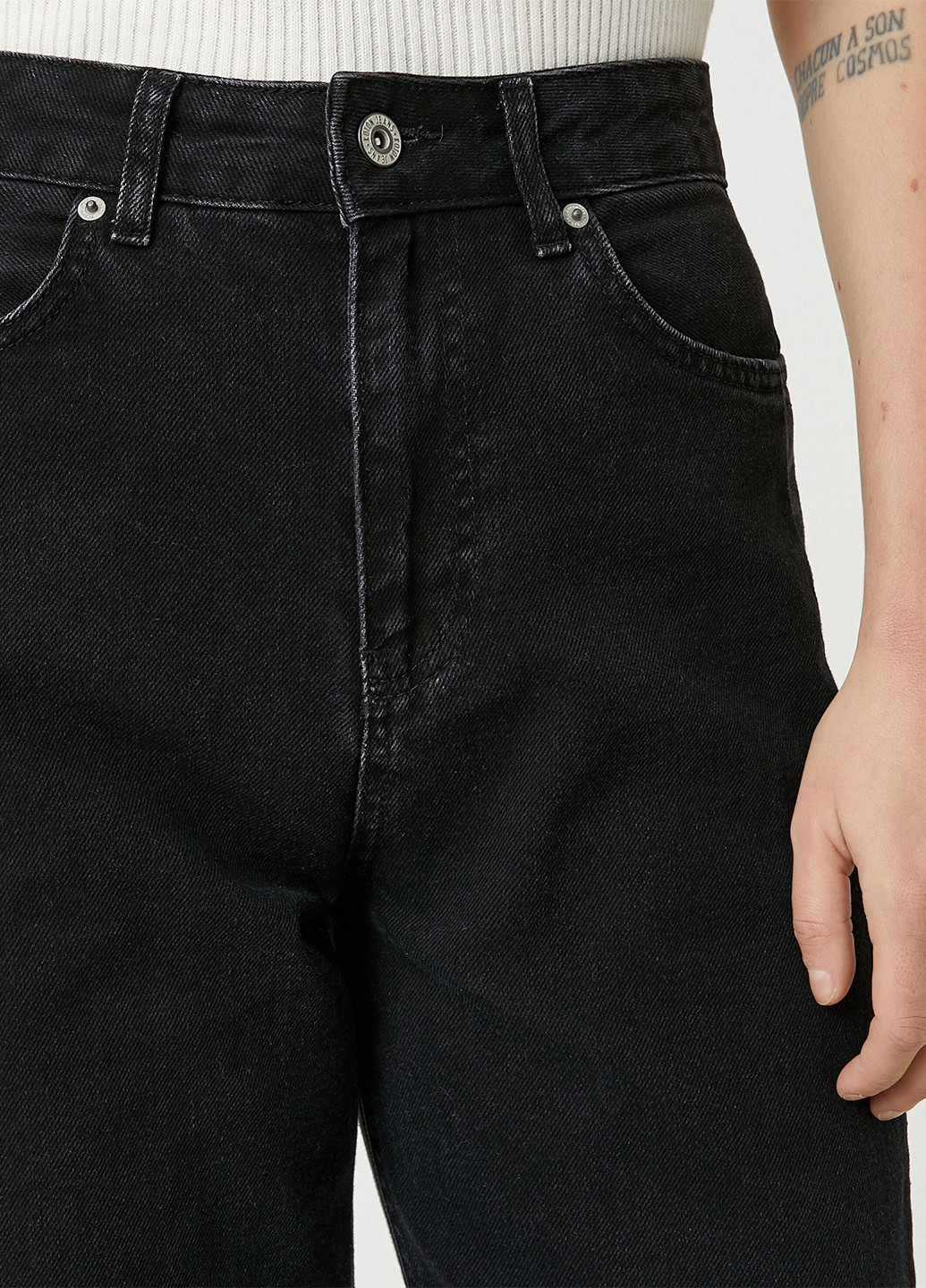 Черные кэжуал, джинсовые демисезонные палаццо брюки KOTON