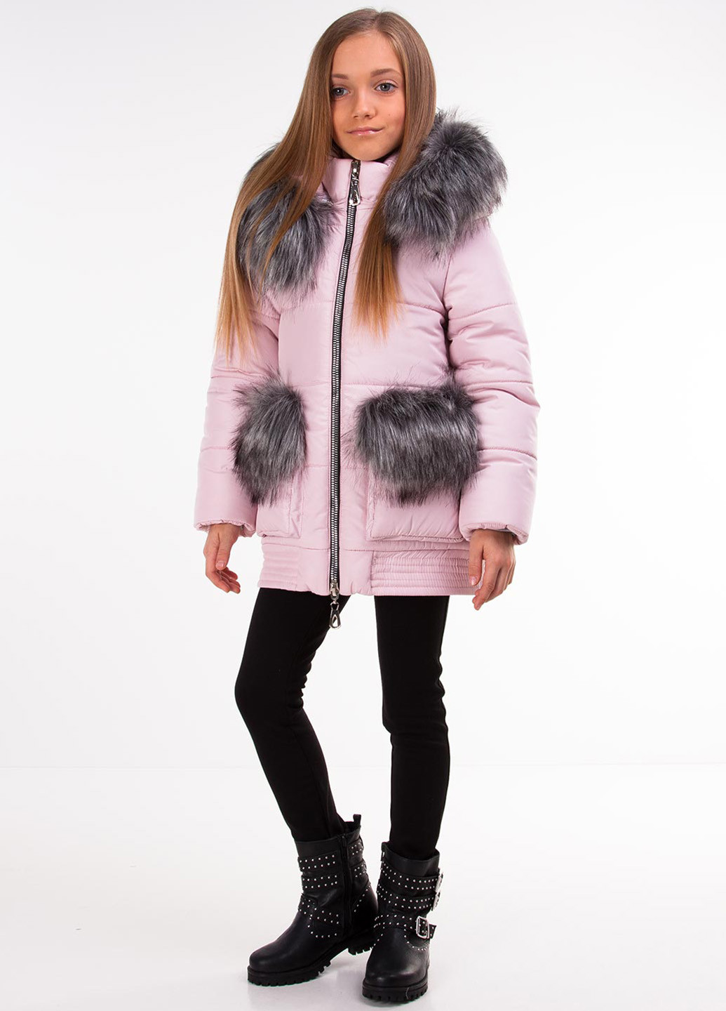 Светло-розовая зимняя куртка Sofia Shelest