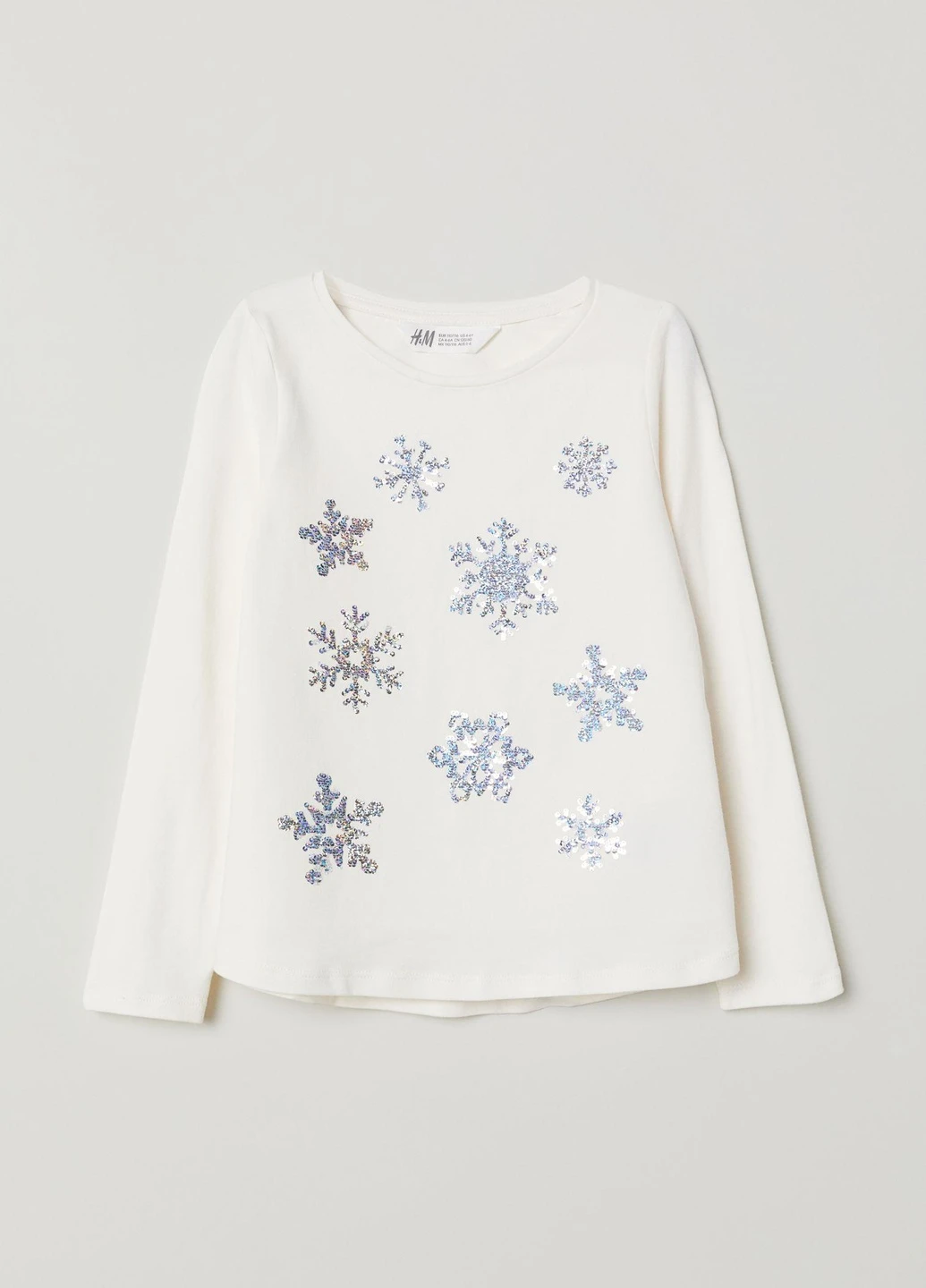 Лонгслів,білий з принтом, H&M (255342643)