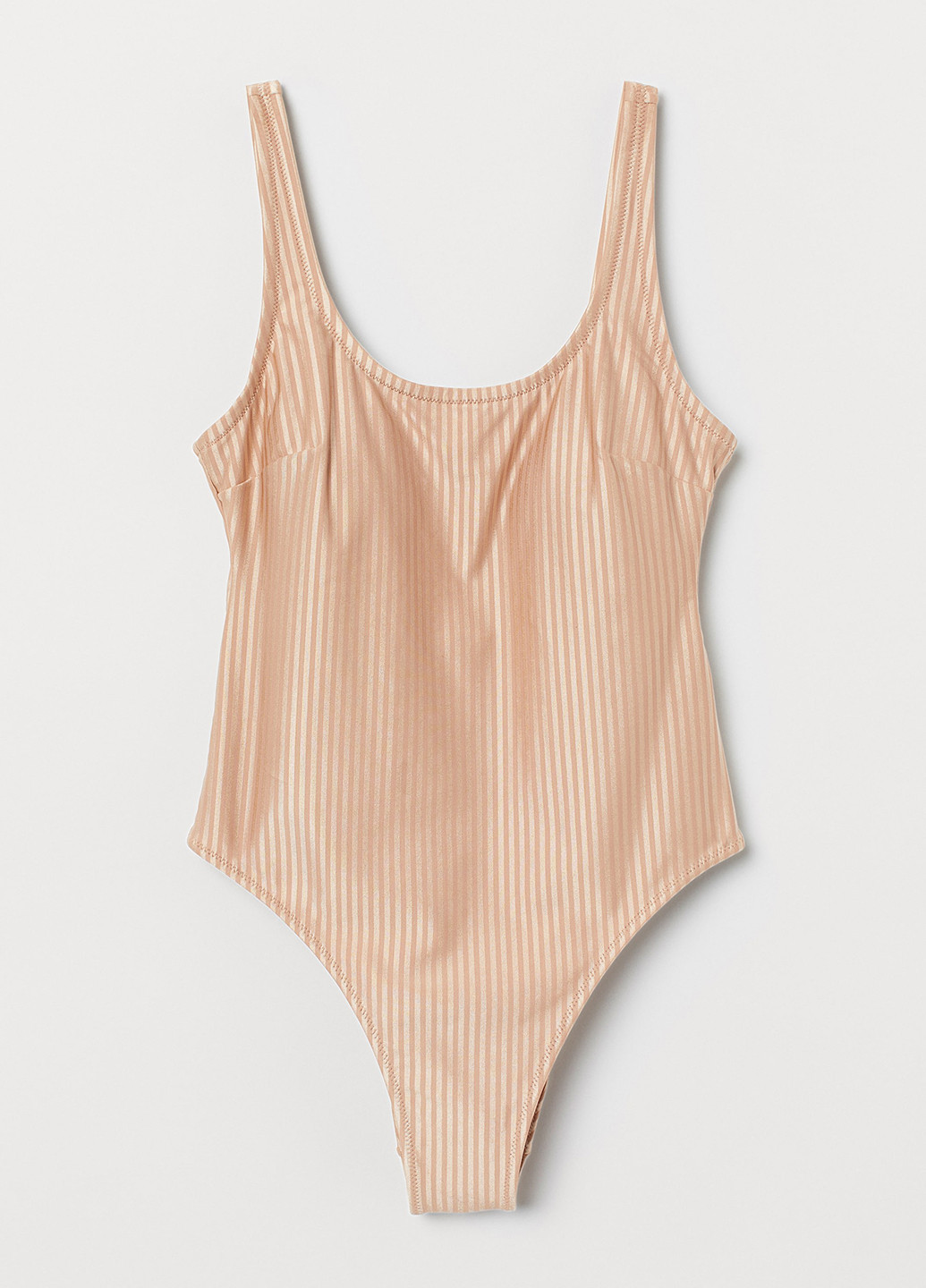 Бежевый летний купальник слитный H&M