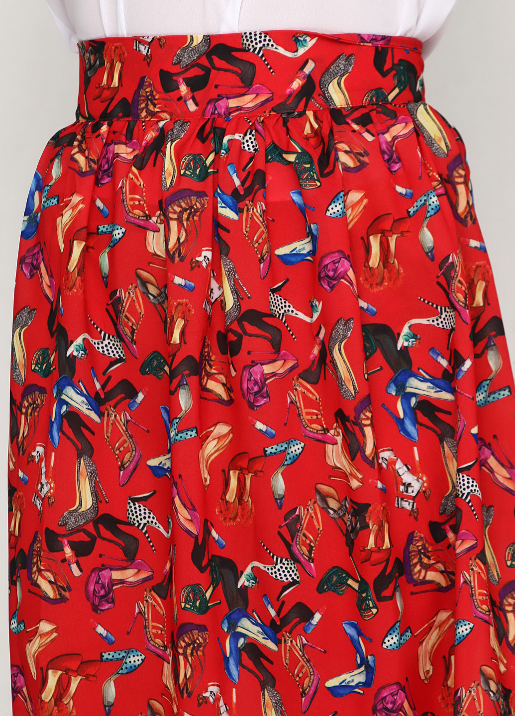Красная кэжуал с рисунком юбка Gator а-силуэта (трапеция)