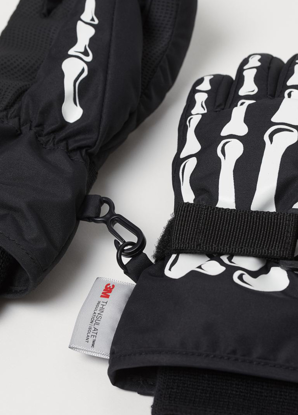 Перчатки H&M рисунки чёрные кэжуалы полиэстер