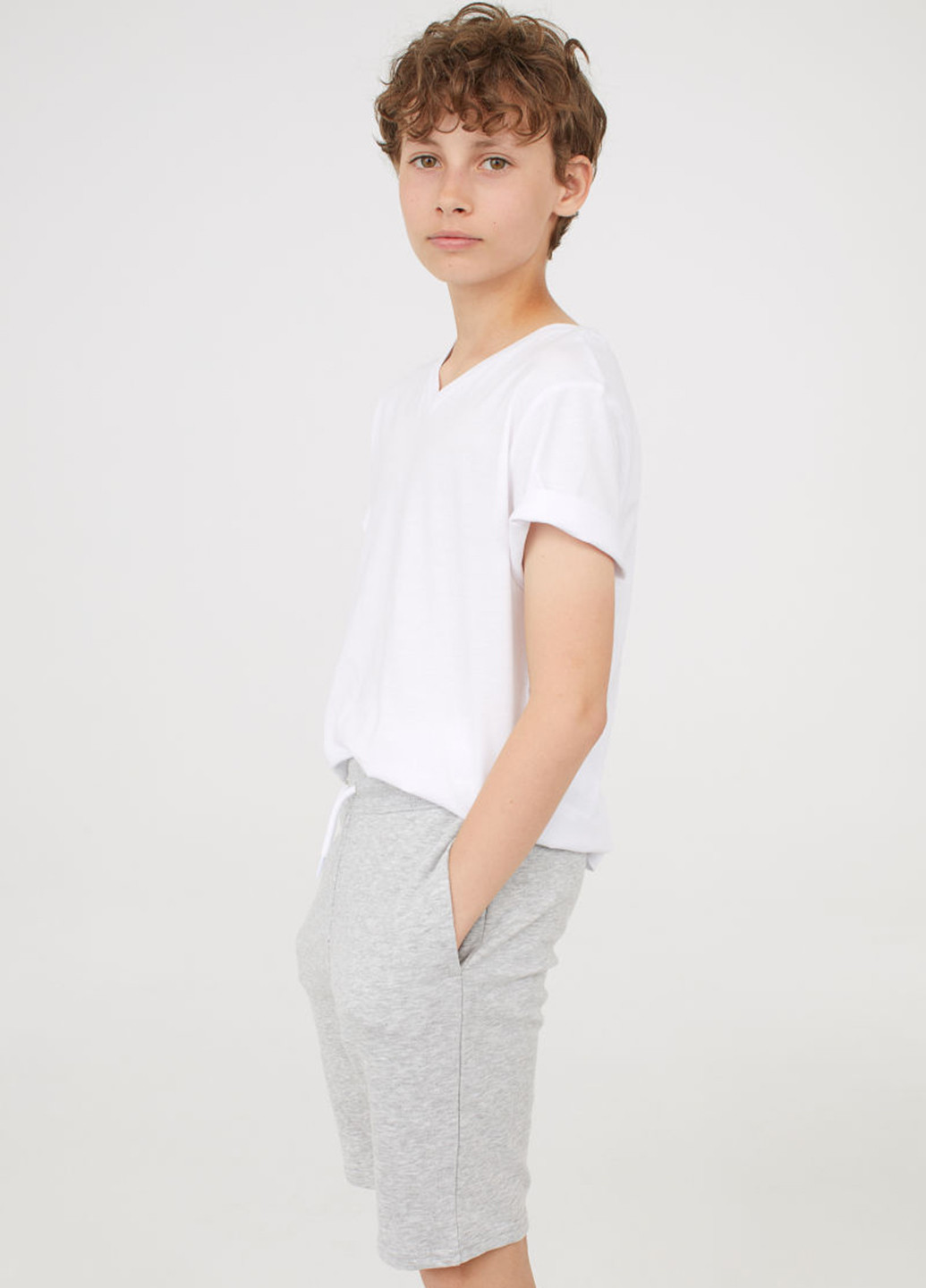 Белая летняя футболка с коротким рукавом H&M