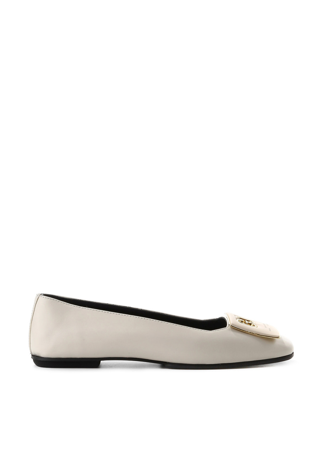 Жіночі балетки Le'BERDES | молочні однотонні брошка натуральна шкіра (294097569)