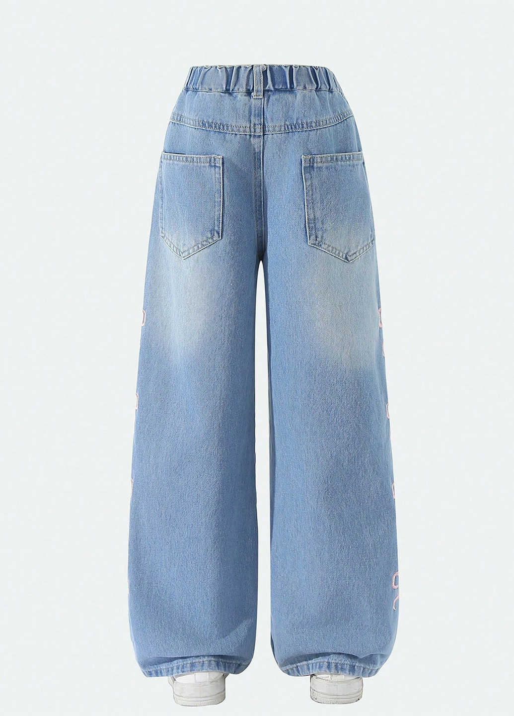 Синие демисезонные палаццо джинсы SHEIN