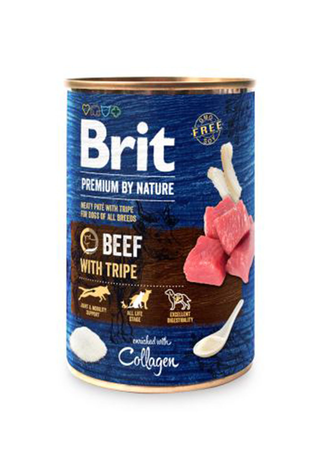 Вологий корм для собак by Nature 400 г яловичина з тельбухами Brit Premium (192734194)
