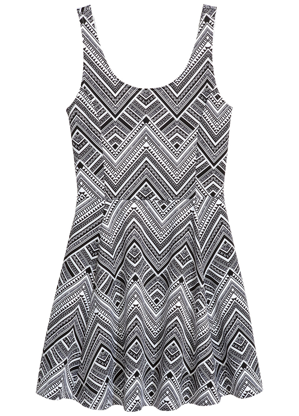 Чорно-білий кежуал сукня кльош H&M