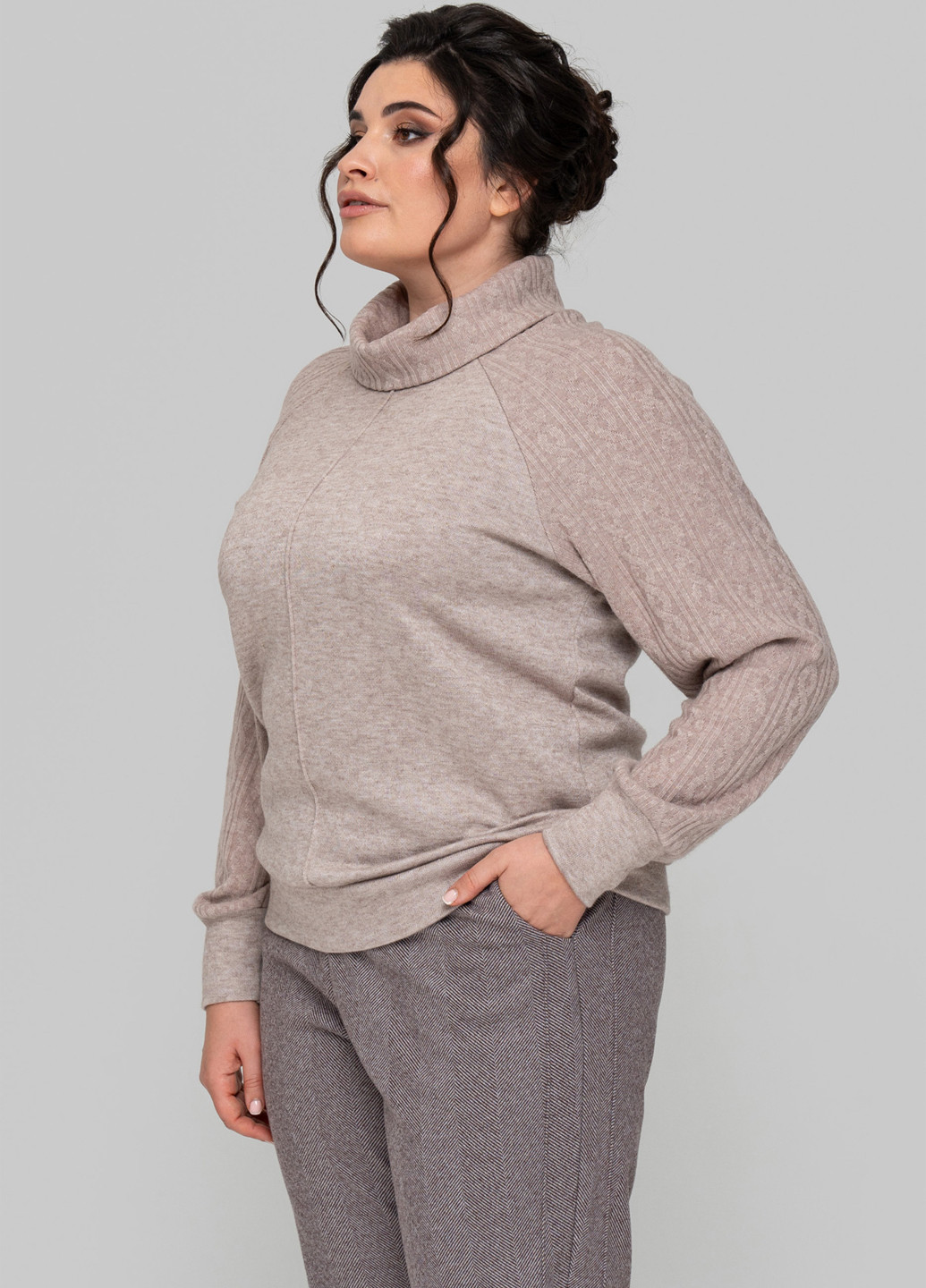 Кофейный зимний свитер A'll Posa