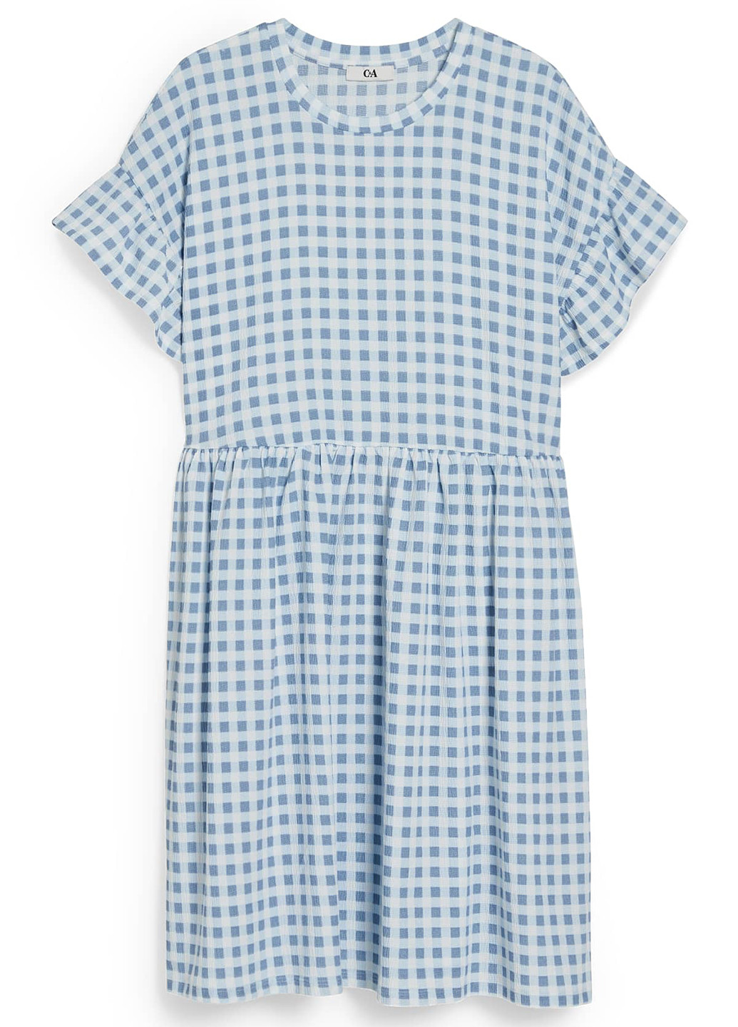 Блакитна кежуал сукня сукня-футболка C&A в клітинку