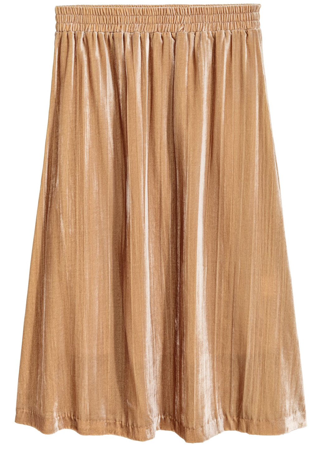 Бежевая кэжуал юбка H&M клешированная, плиссе