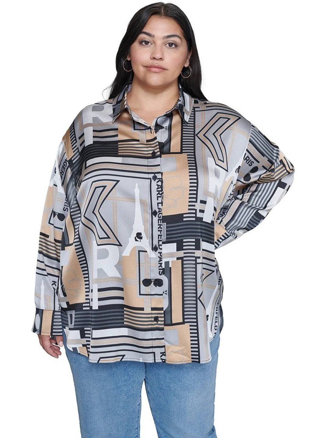 Цветная кэжуал рубашка с рисунком Karl Lagerfeld