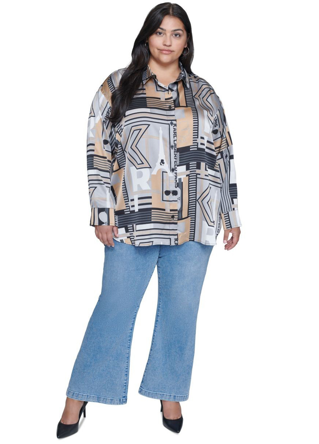 Цветная кэжуал рубашка с рисунком Karl Lagerfeld