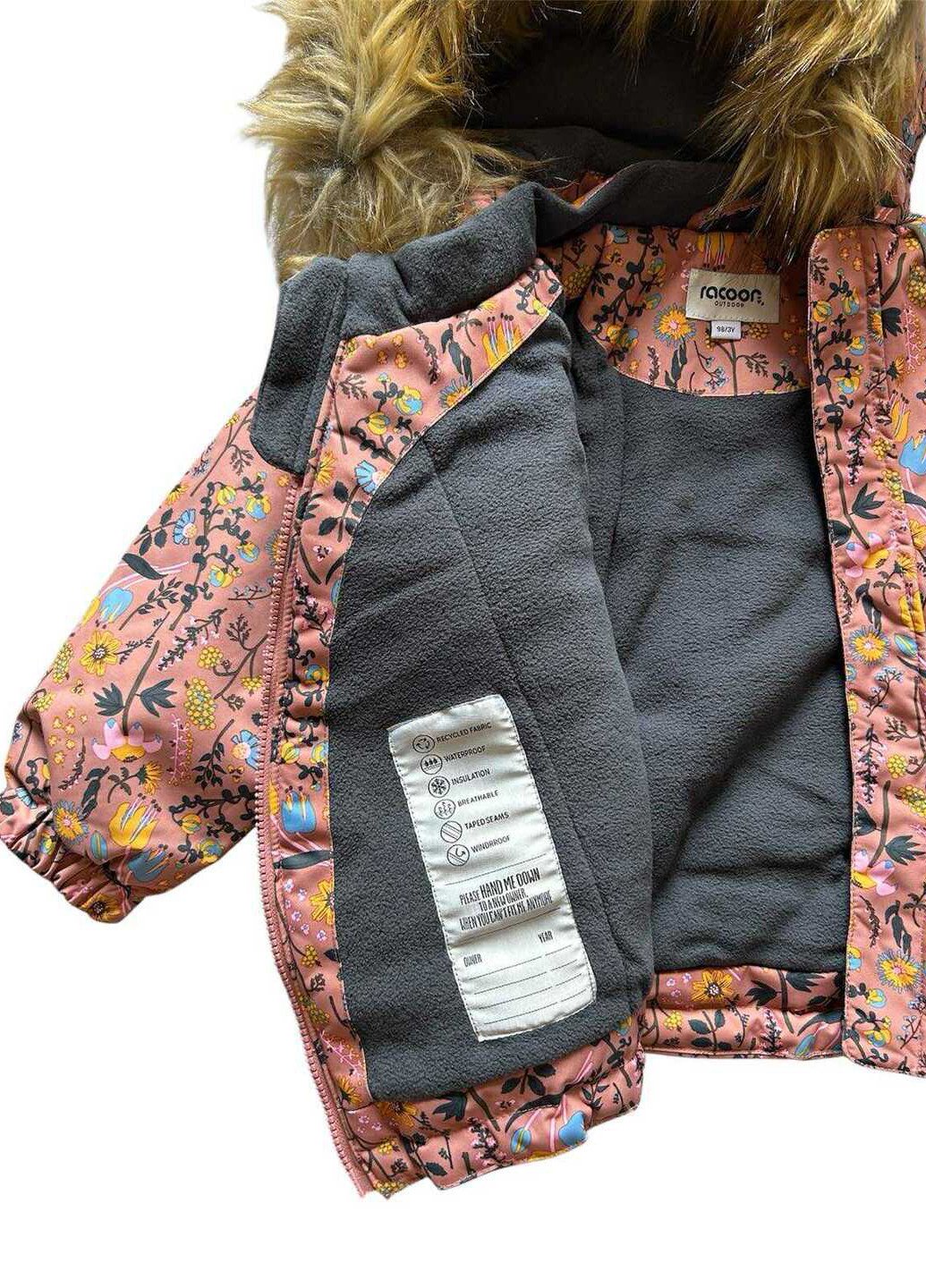 Рожева зимня куртка Racoon