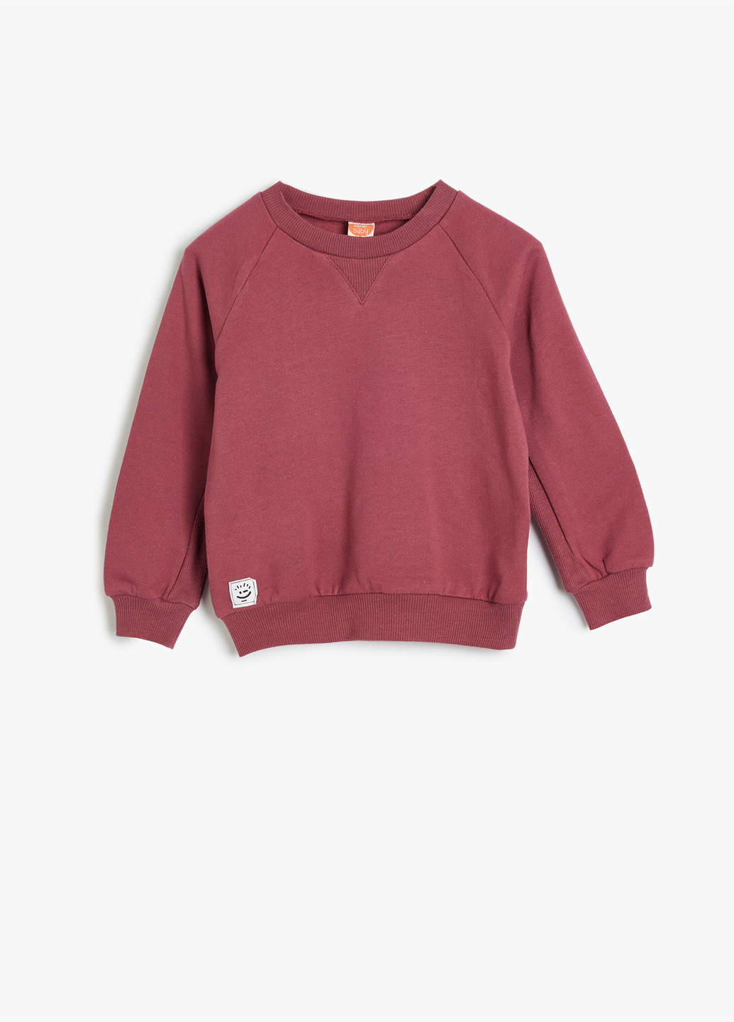 KOTON світшот однотонний світло-бордовий кежуал бавовна