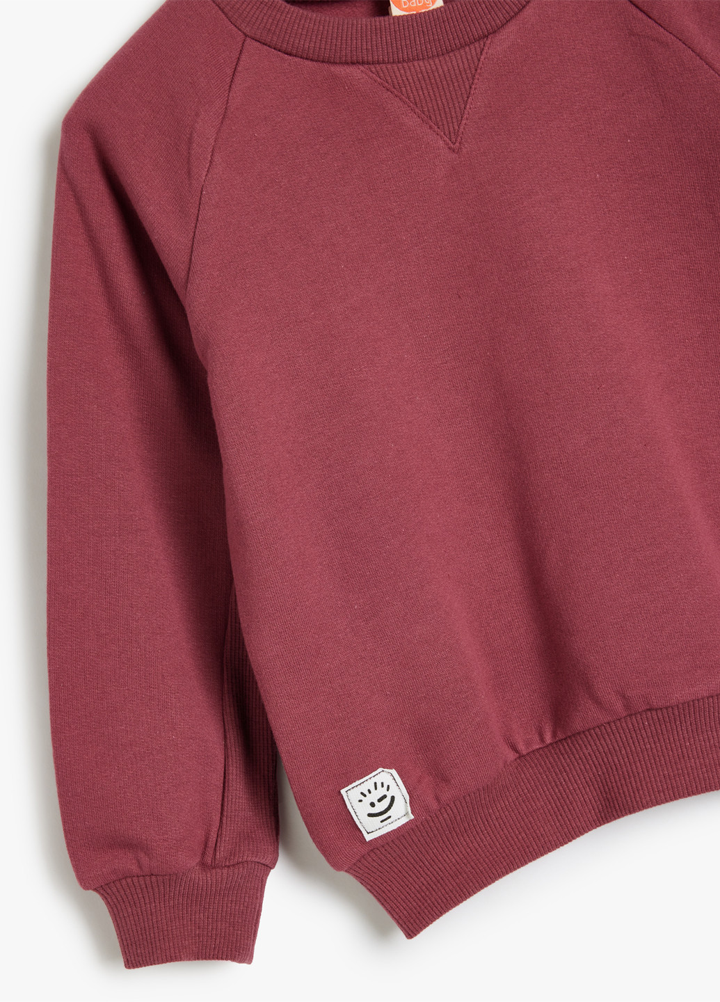 KOTON світшот однотонний світло-бордовий кежуал бавовна