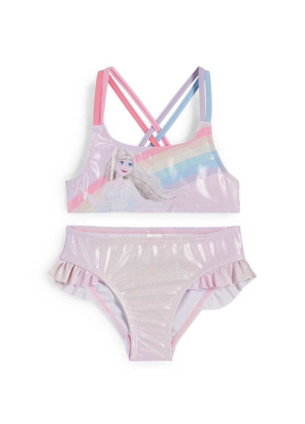 Рожевий літній купальник (топ, трусики) роздільний C&A