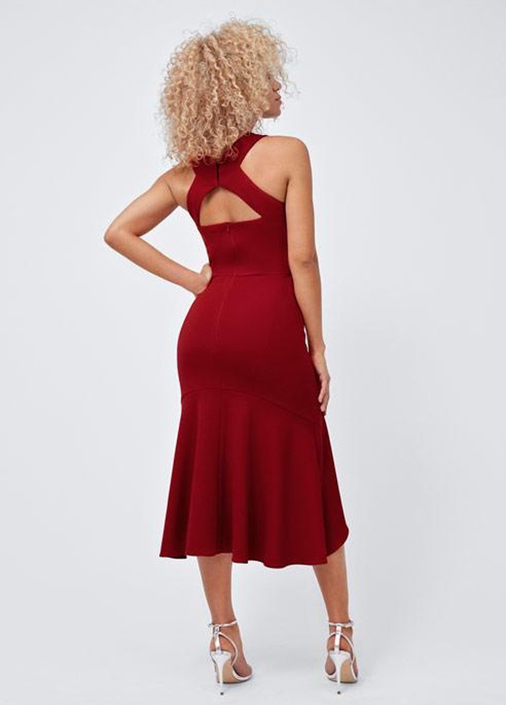 Темно-червона коктейльна сукня годе Coast однотонна