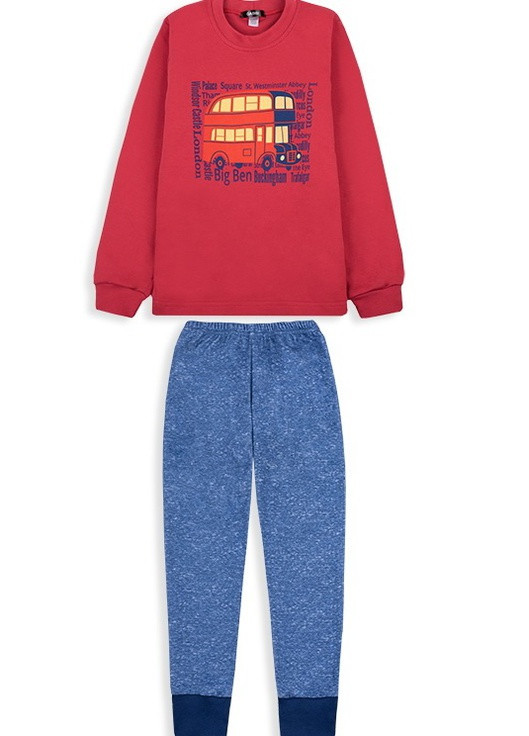 Красная зимняя детская пижама для мальчика pgm-20-3 Габби