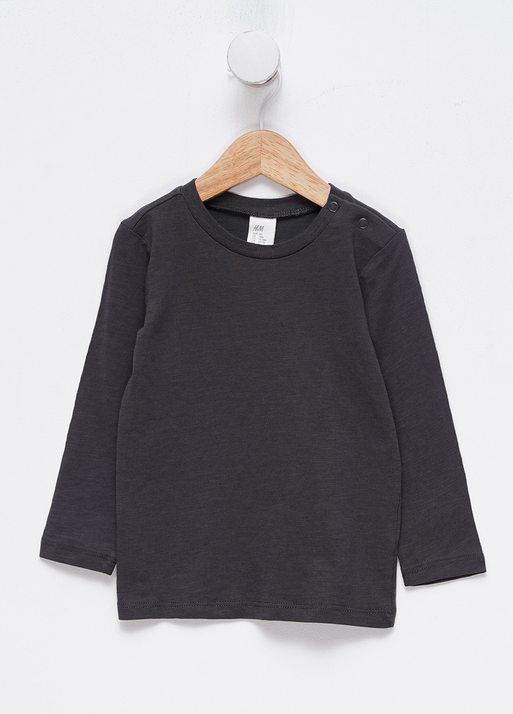 Темно-серый демисезонный кэжуал лонгслив H&M меланж