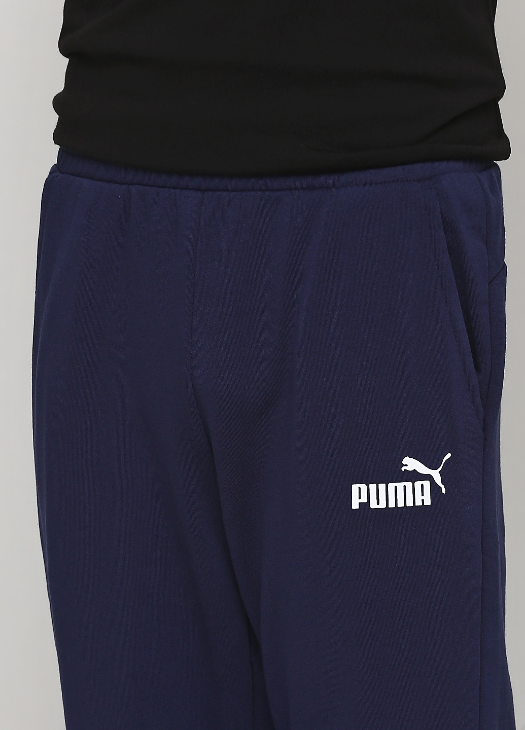 Темно-синие спортивные демисезонные зауженные брюки Puma
