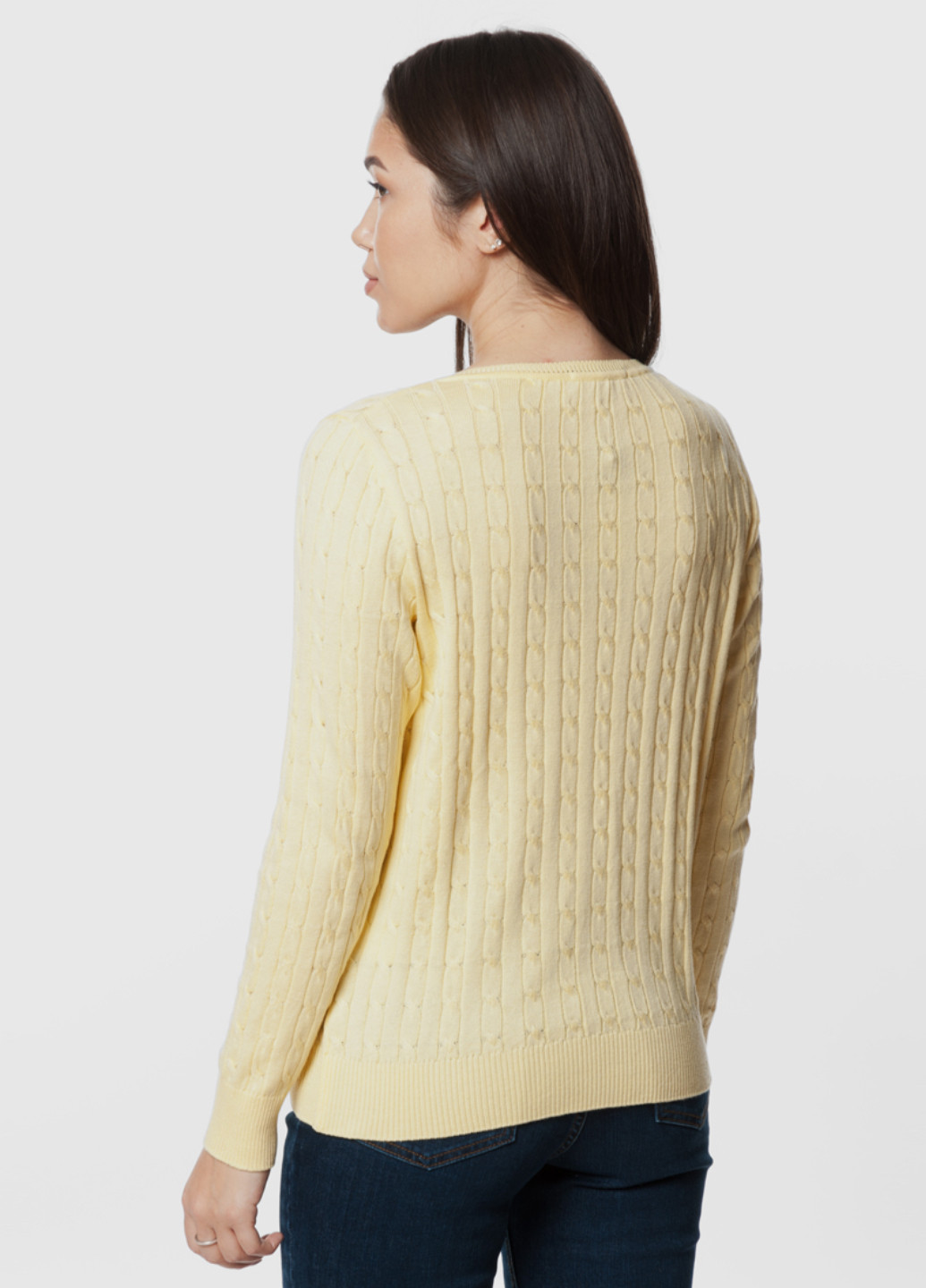 Желтый демисезонный свитер женский Arber V-neck WK2 WTR97