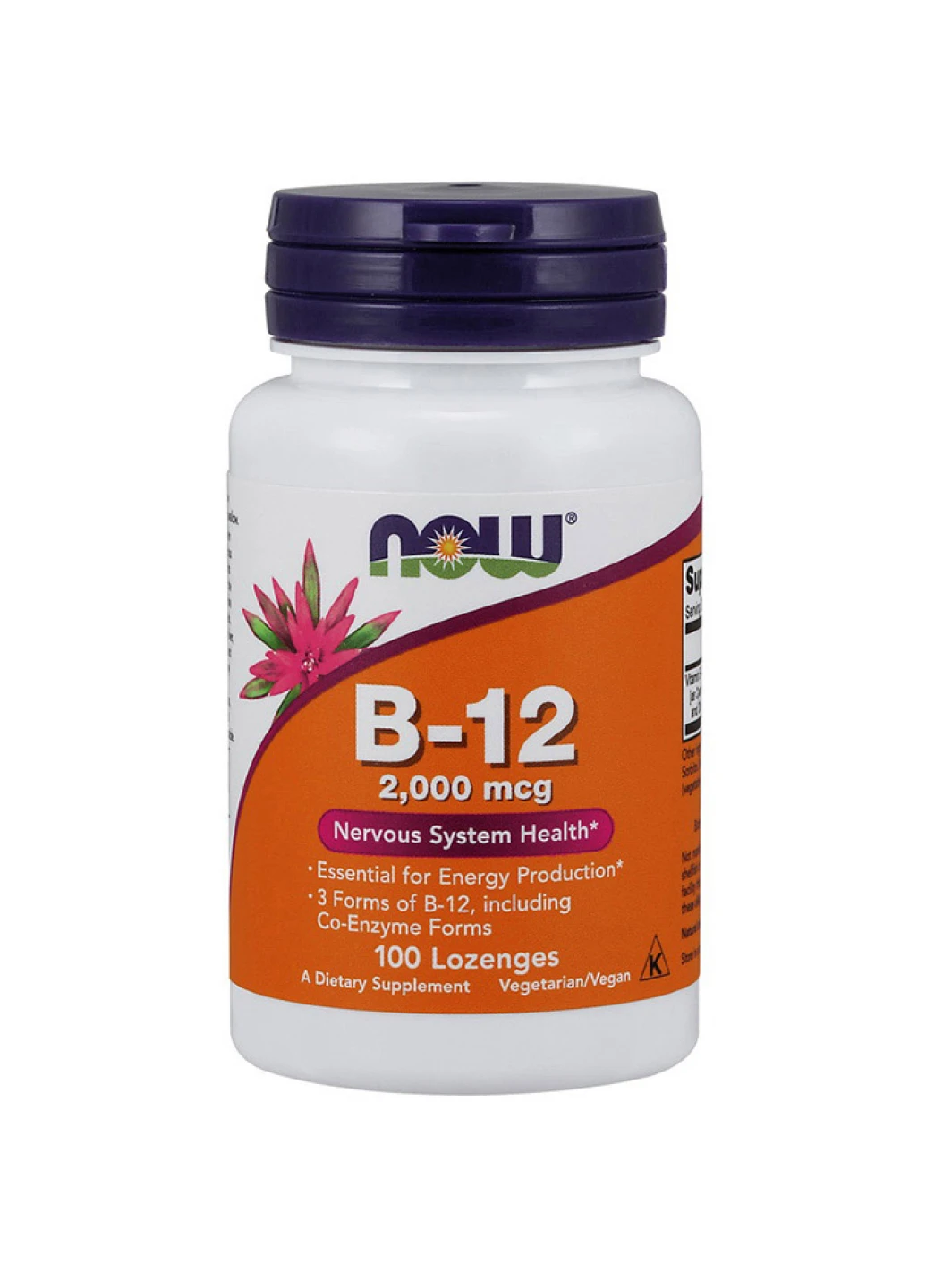 Вітамін В для нервової системи,енергії Vitamin B-12 - 100lozengels Now Foods (251463008)