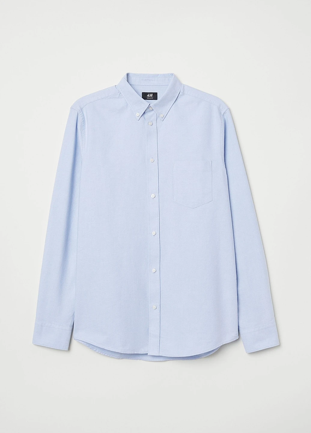 Голубой рубашка однотонная H&M