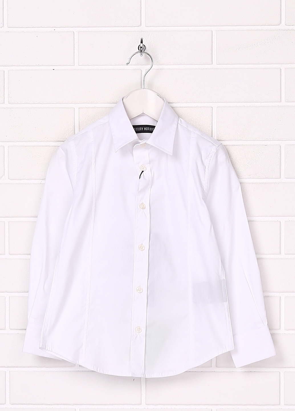 Белая кэжуал рубашка однотонная Antony Morato с длинным рукавом
