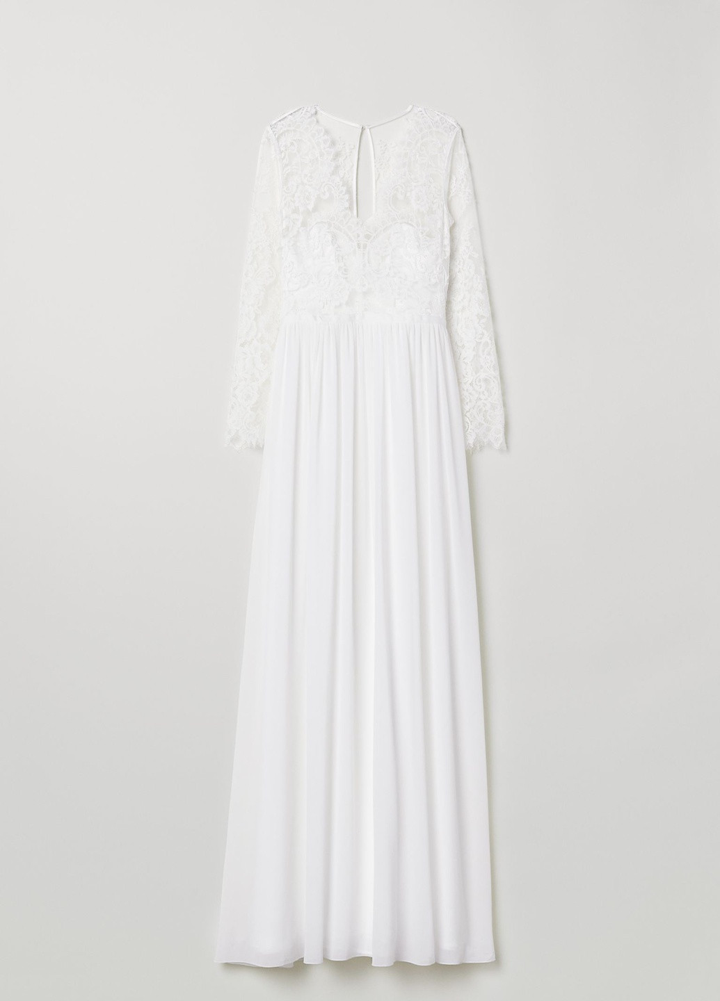 Белое свадебное платье свадебное кружевное H&M однотонное