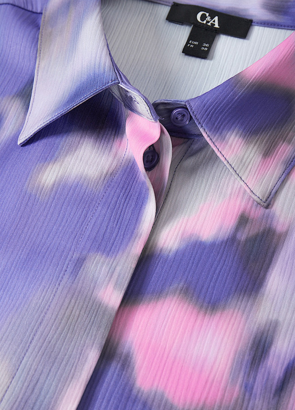 Фіолетова кежуал сукня сукня-сорочка C&A з абстрактним візерунком