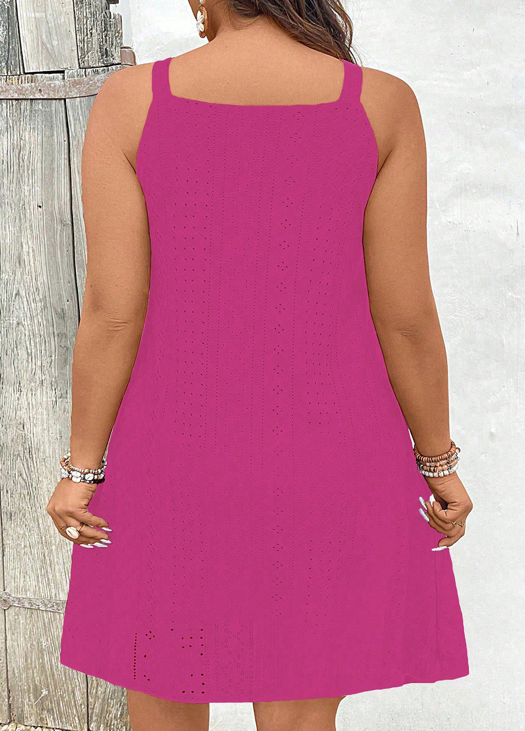 Фуксинова (кольору Фукія) святковий, кежуал сукня а-силует SHEIN однотонна